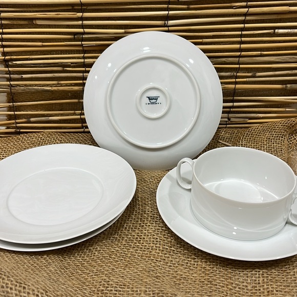 Thomas Germany Set of 4 Ceramic Soup Cup Bowls and Saucers - Picture 4 of 6